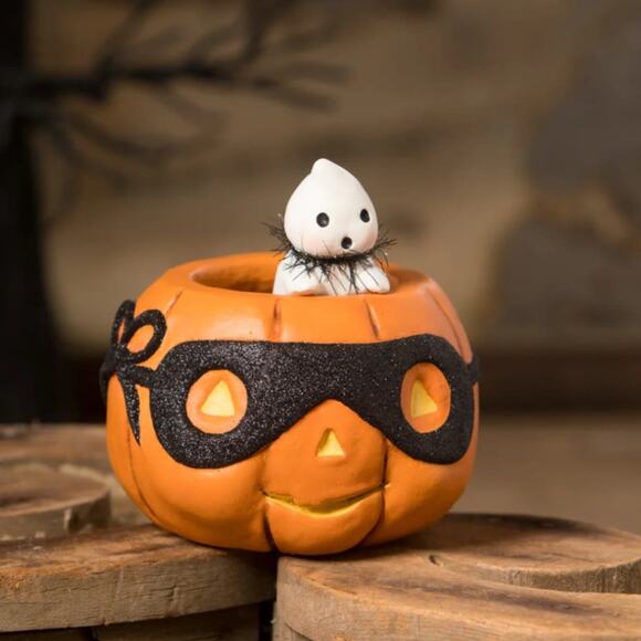 Bethany Lowe JOL & Peeking Boo Jack O Lantern Pumpkin & Ghost Michelle Allen New - Picture 1 of 8
